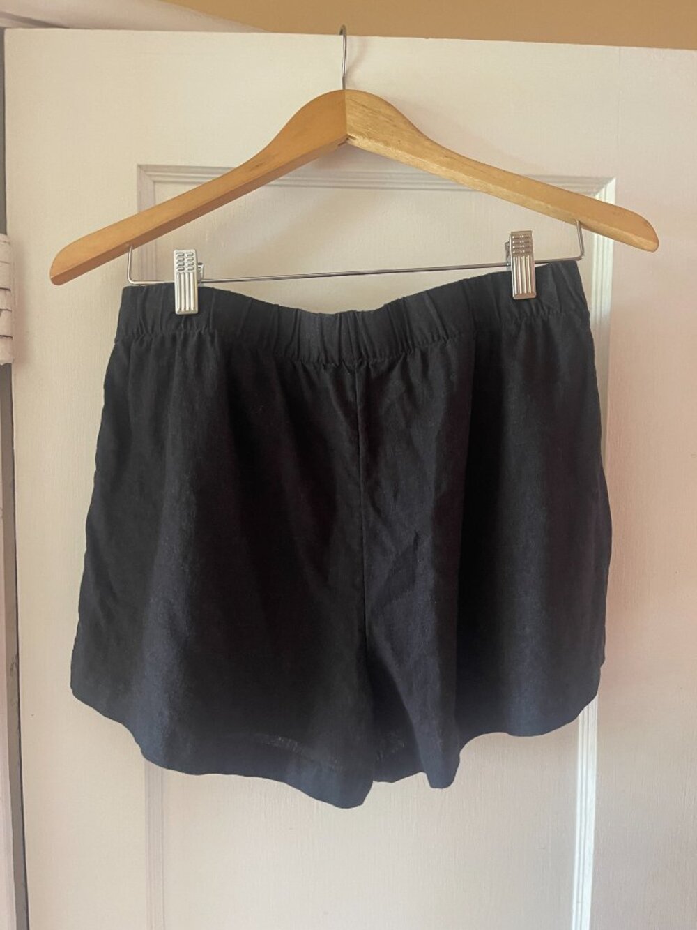 Black Drawstring Women's Shorts - Picture 2 of 4